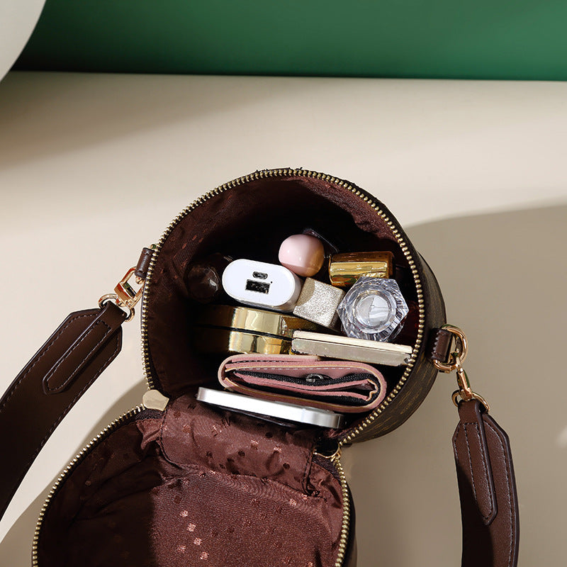 Women's Cylinder Fashion Trendy Korean Wild Round Shoulder Bags