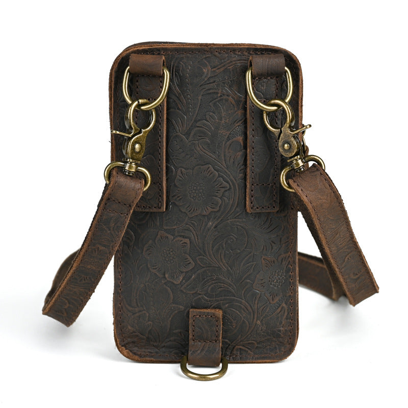 Men's Horse Leather Vintage For Mini Pure Men's Messenger Bags