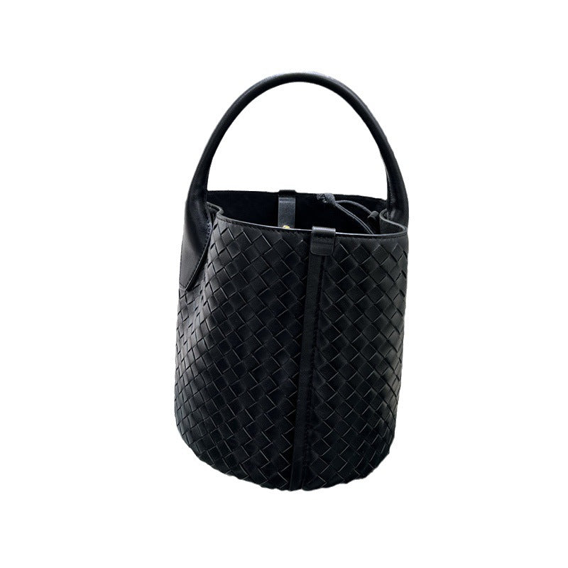 Women's Handmade Genuine Leather Woven High-grade Bucket Bags