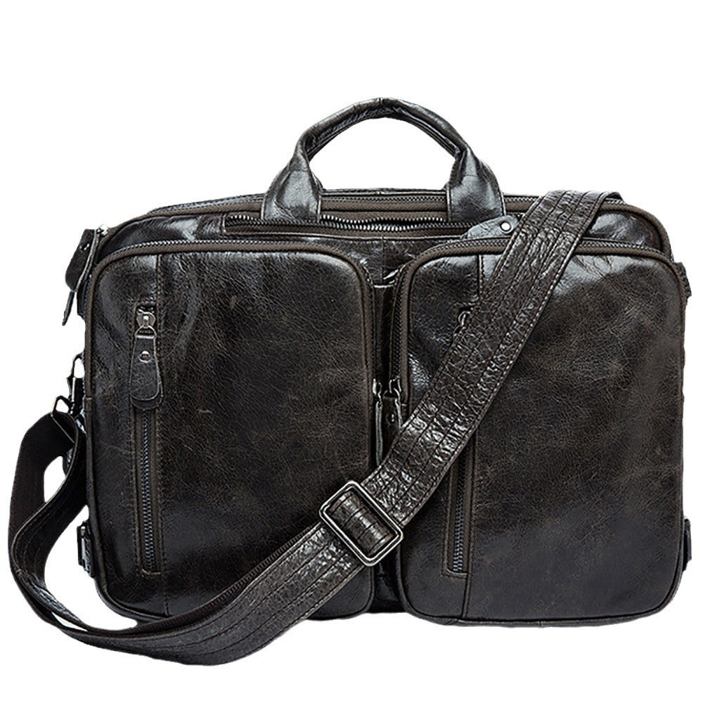 Men's First Layer Cowhide Retro Official Document Men's Messenger Bags