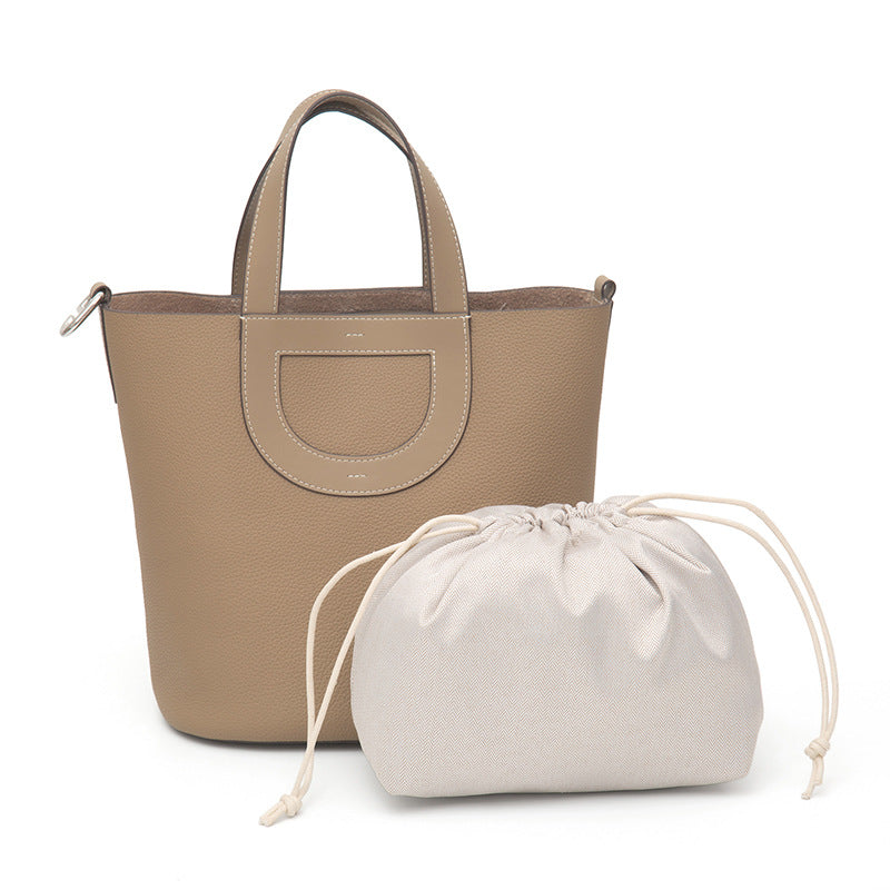 Women's Cowhide Pig Nose Vegetable Basket Large Handbags