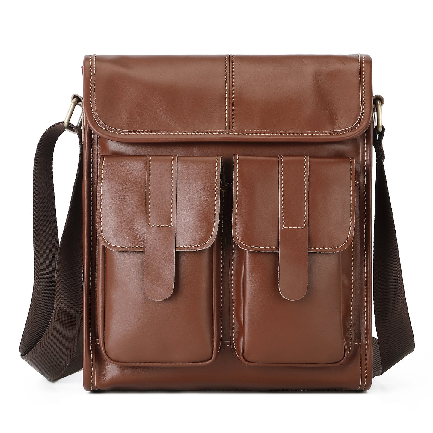 Men's Wax Skin Leisure First Layer Cow Men's Shoulder Bags