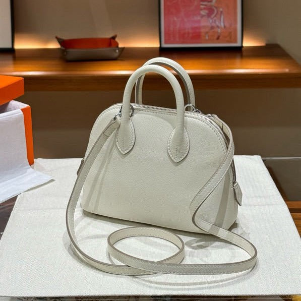 Women's Mini Sheepskin Shell Portable Bowling Leather Crossbody Bags