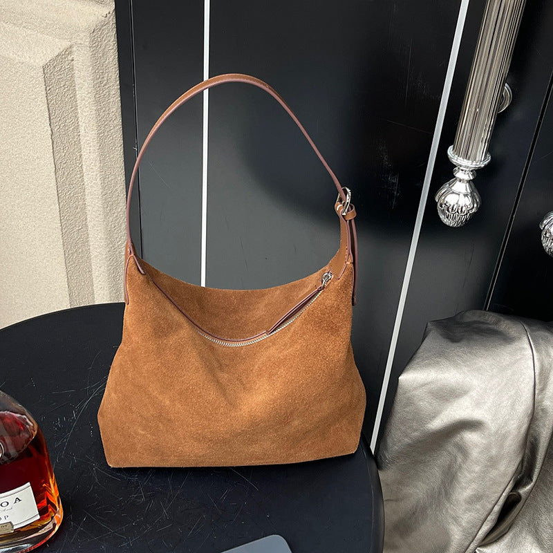 Women's Frosted Cowhide Texture Simple Genuine Leather Bags