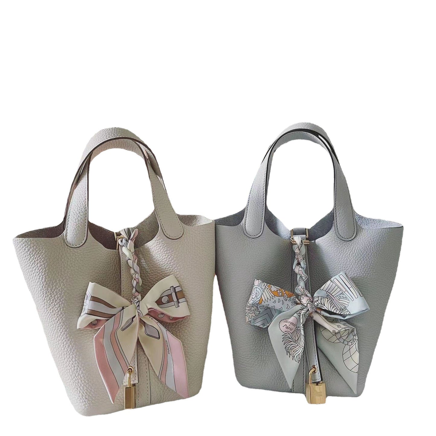 Women's Handmade Wax Line Vegetable Basket Cowhide Lychee Pattern Elephant Bags