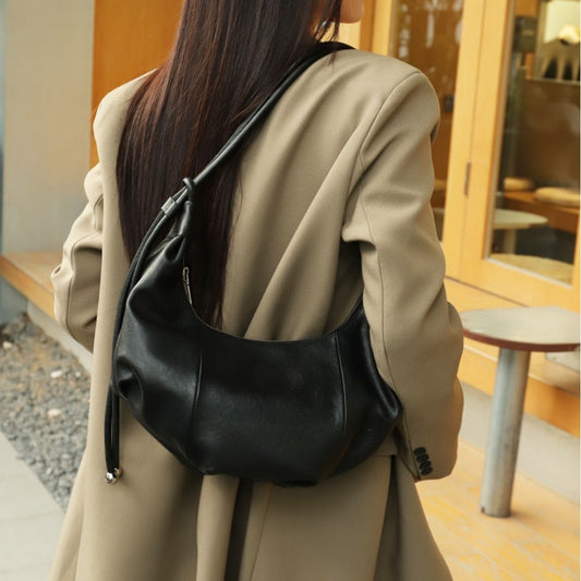 Women's Croissant Genuine Leather Underarm Commuter Large Shoulder Bags
