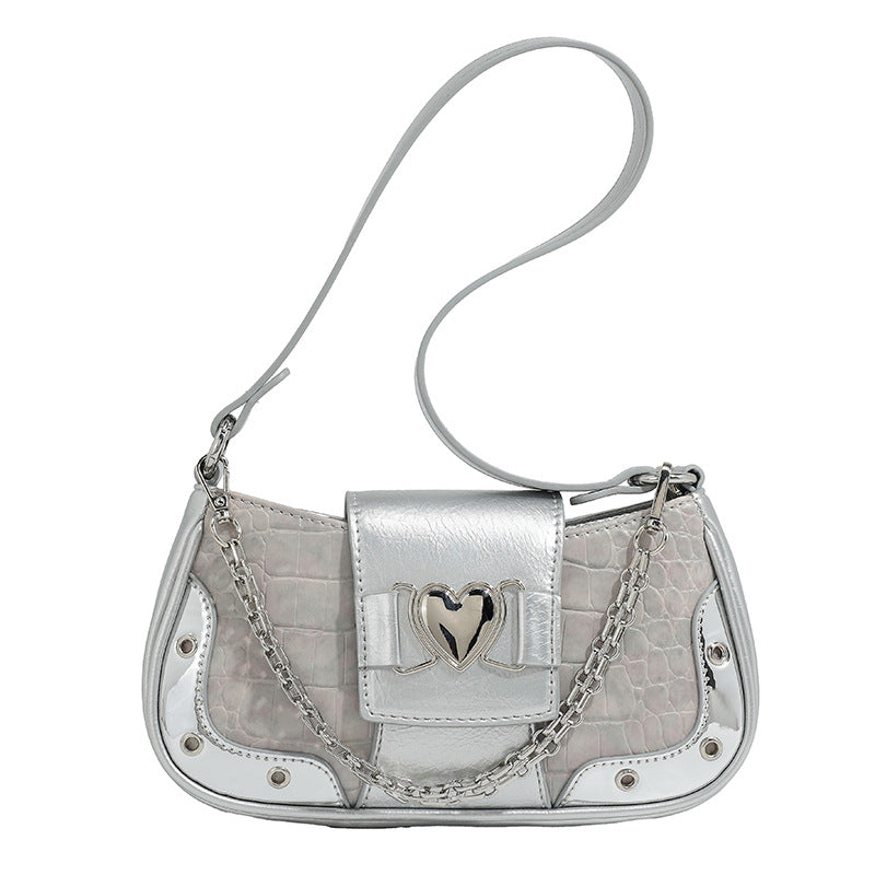 Women's French Minority Chain Underarm Fashion Baguette Crossbody Bags