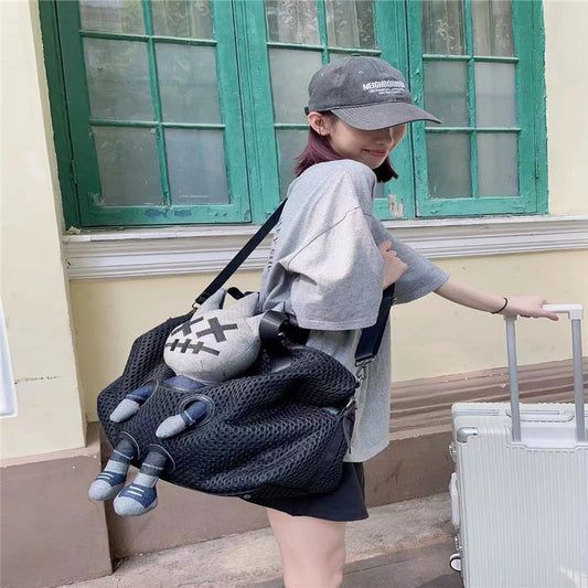 Fashion Mesh Large Capacity Personalized Doll Travel Bags