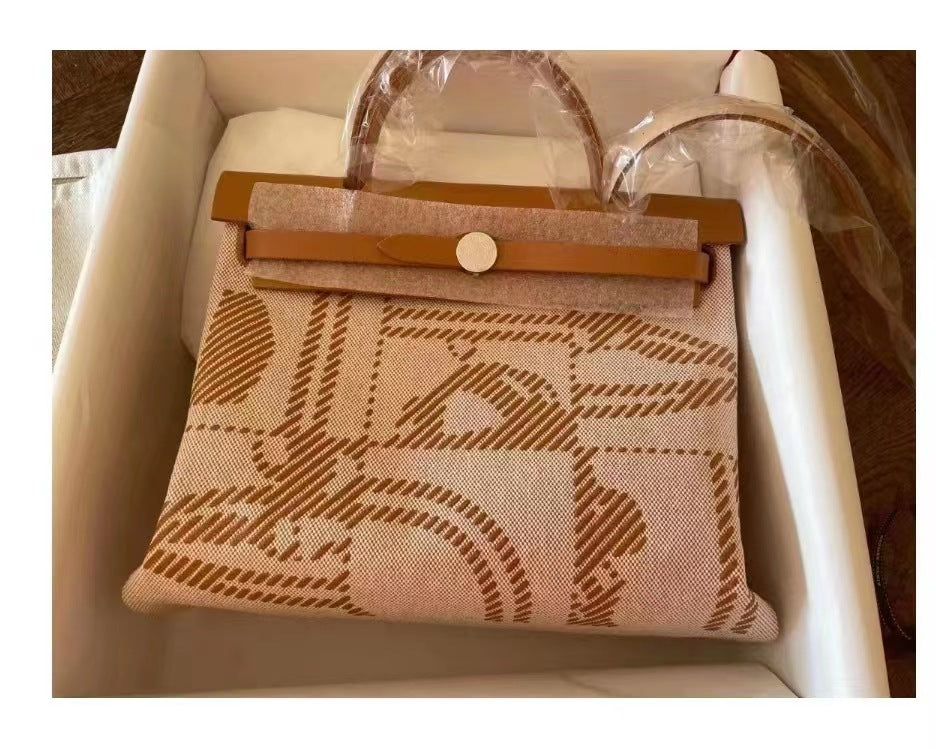 Women's Portable Canvas Kelly Cowhide Waterproof Manic Bride Series Large Crossbody Bags
