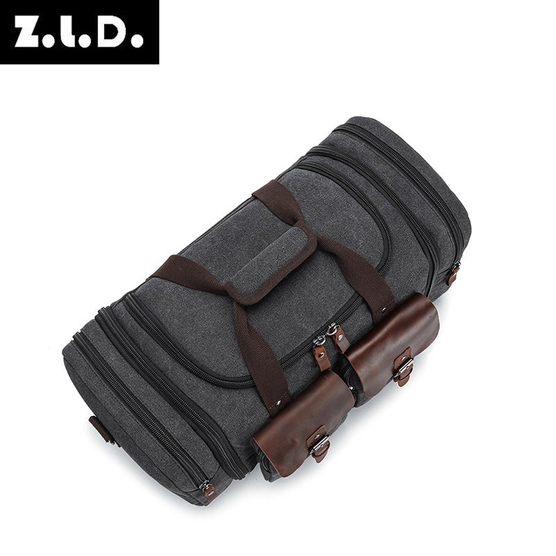 Cool Adjustable Canvas Crazy Horse Leather Travel Bags