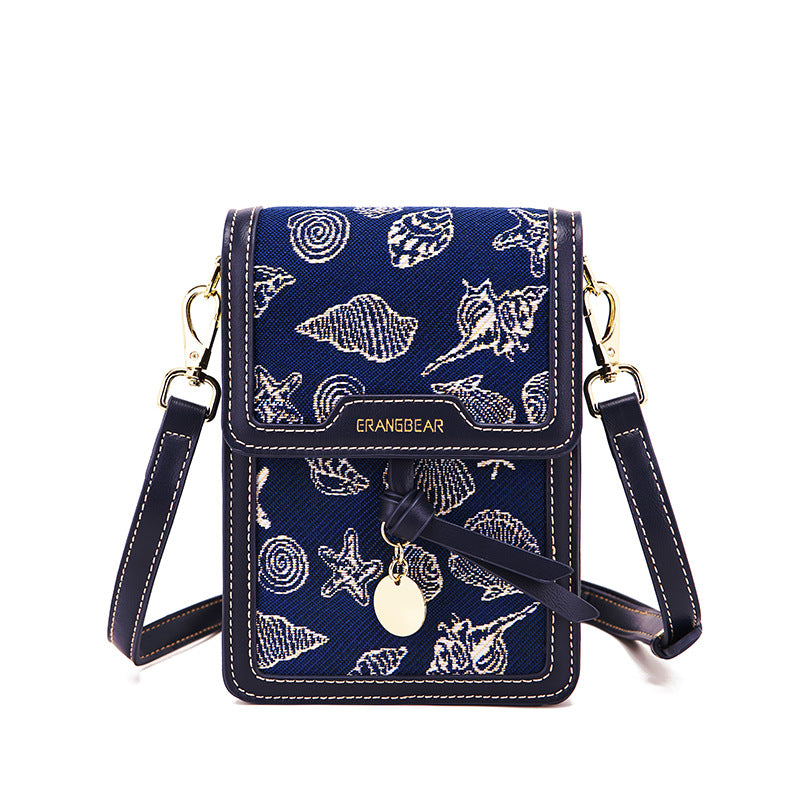 Women's Attachment Mobile Female Woven Flower Cloth Crossbody Bags