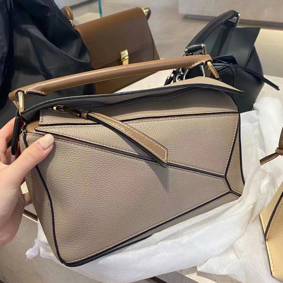 Women's Stitching Geometric Mini Genuine Leather Soft Bags