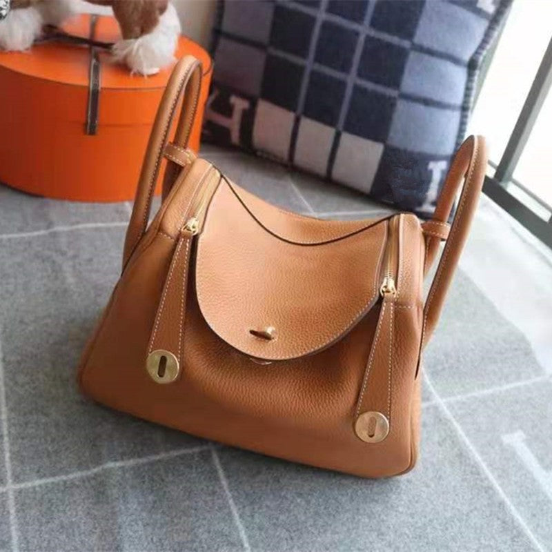Women's Layer Doctor Lychee Pattern Lindy Medical Box Shoulder Bags