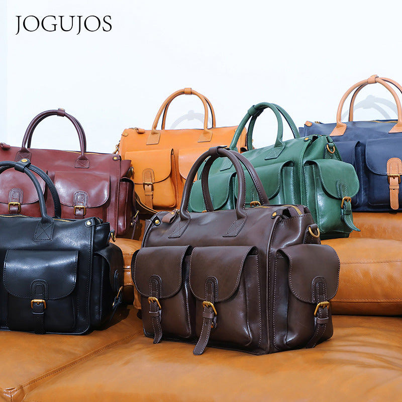 Durable Leather Large Capacity Business Workout Travel Bags