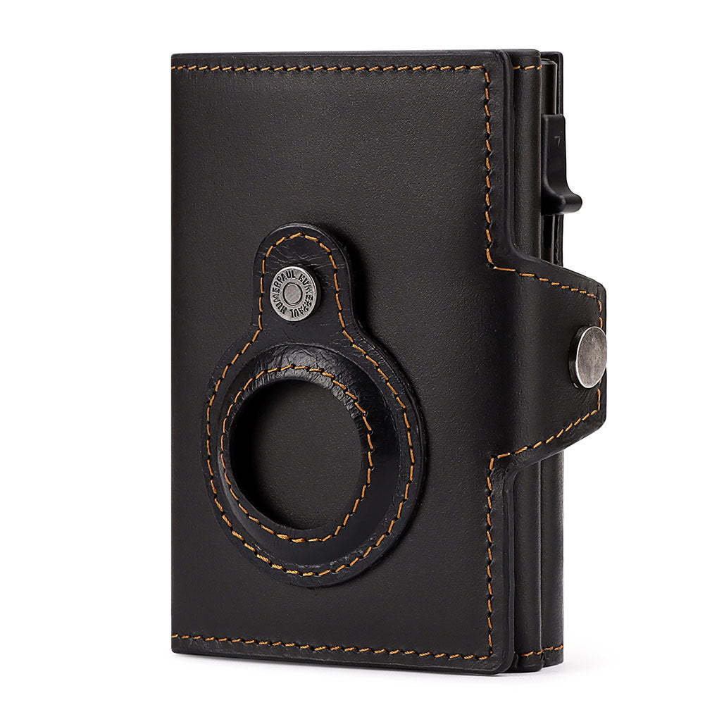 First Layer Cowhide Automatic Delivery Metal Card Holder