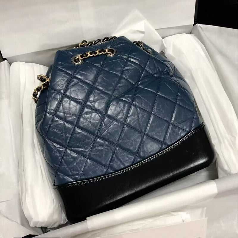 Women's Classic Style Rhombus Chain Hobo Leather Backpacks