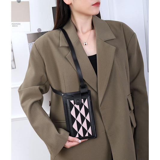 Women's Mobile Fashion Vertical Mini High Texture Phone Bags