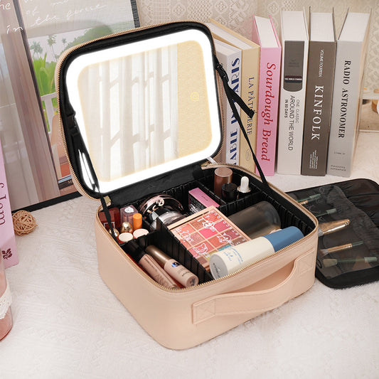 Mirror With Light Makeup Fixing Artist Cosmetic Cases