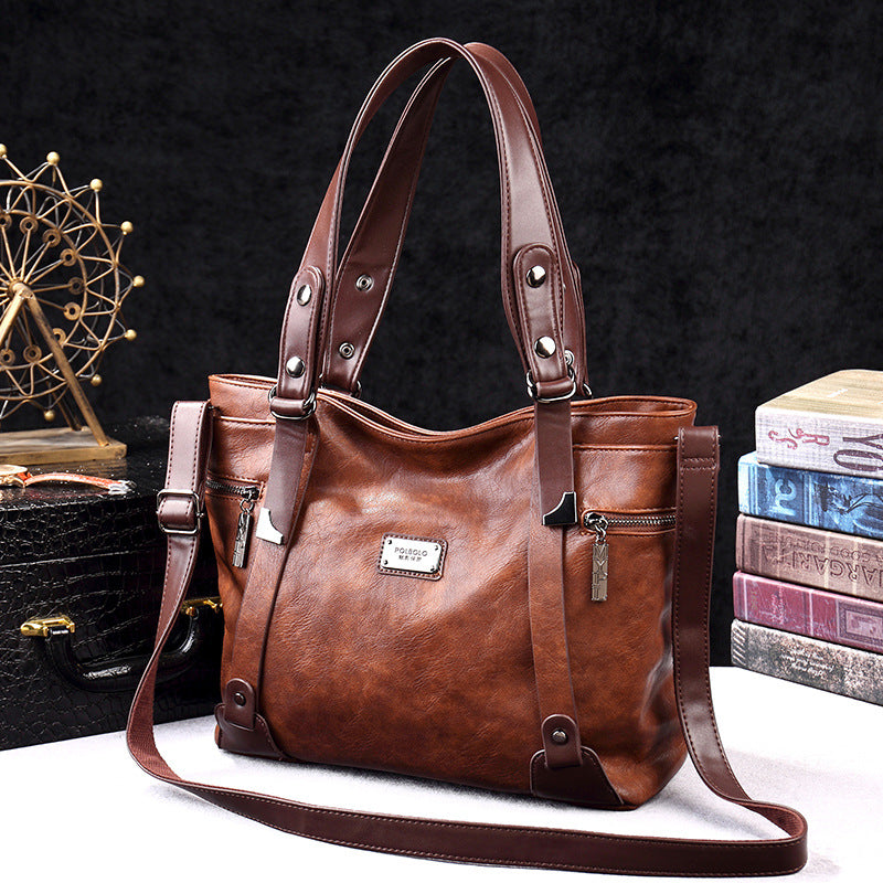 Women's Portable Retro Fashion Simple Large Capacity Shoulder Bags