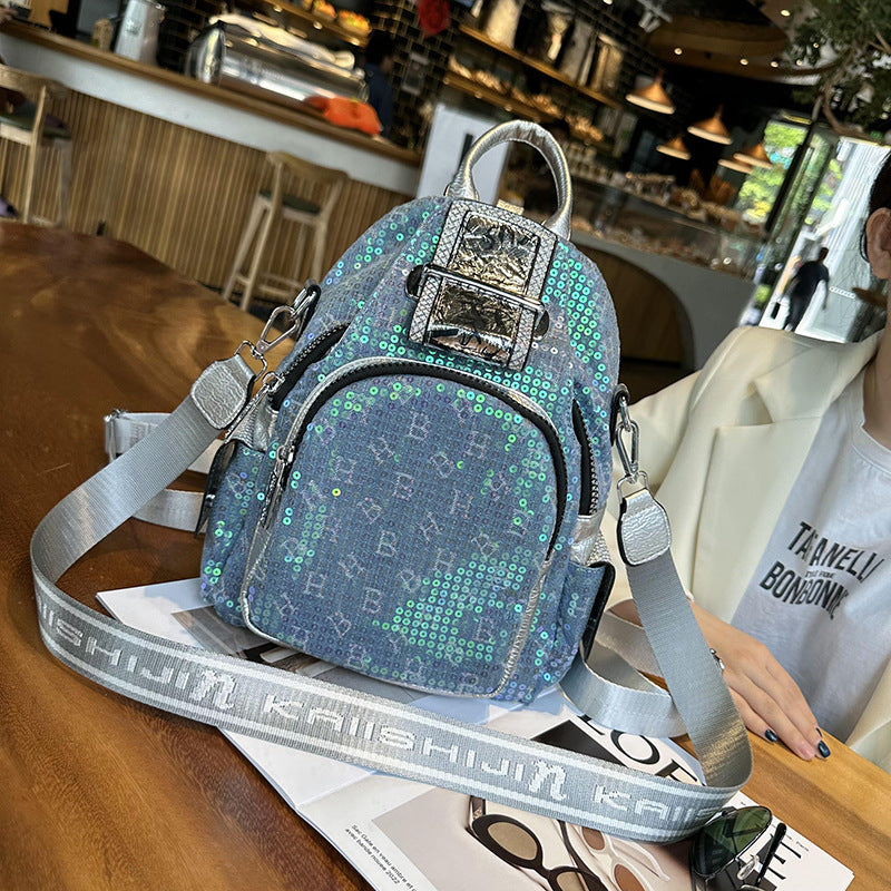 Western Style Sequin Fashion Female Personality Versatile Backpacks