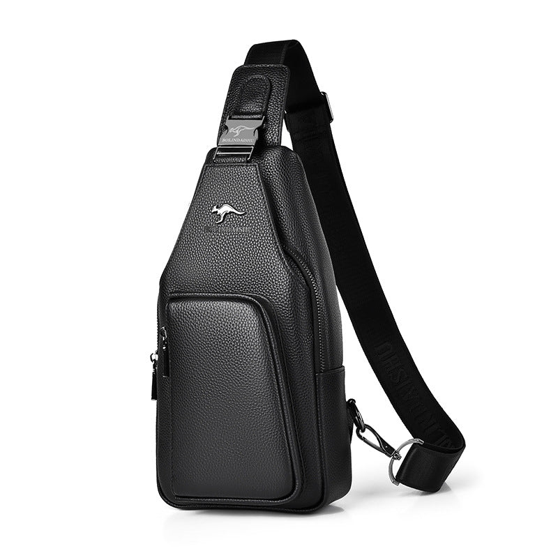 Men's Leather Cowhide Korean Style Trendy Men's Chest Bags