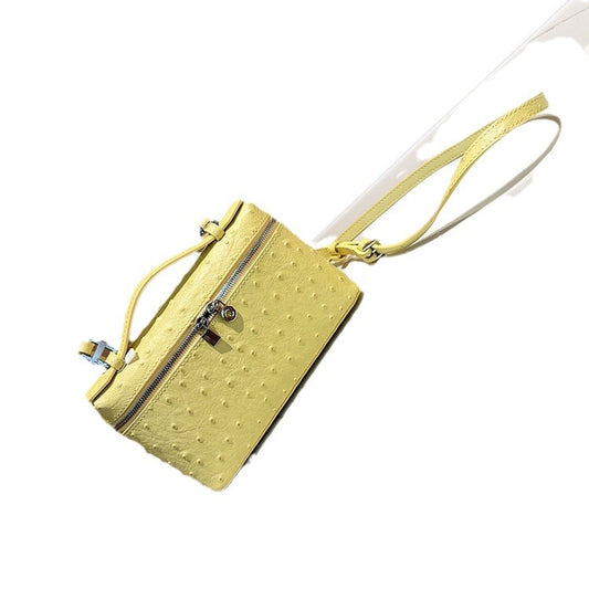 Women's Lunch Box Ostrich Grain First Layer Crossbody Bags