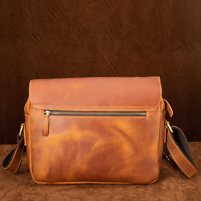 Men's Crazy Horse Single Large Capacity Personalized First Layer Men's Messenger Bags