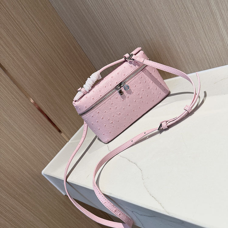 Women's Lunch Box Ostrich Grain First Layer Crossbody Bags