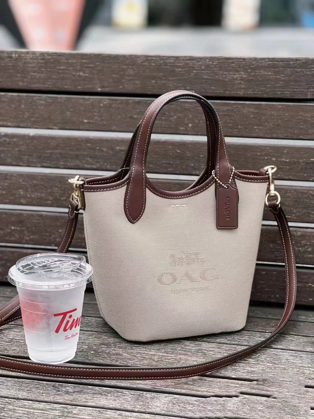 Classic Presbyopic Genuine Leather Vegetable Basket Bucket Bags