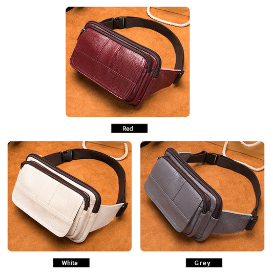 Men's Genuine Leather First Layer Cowhide Slanted Bags