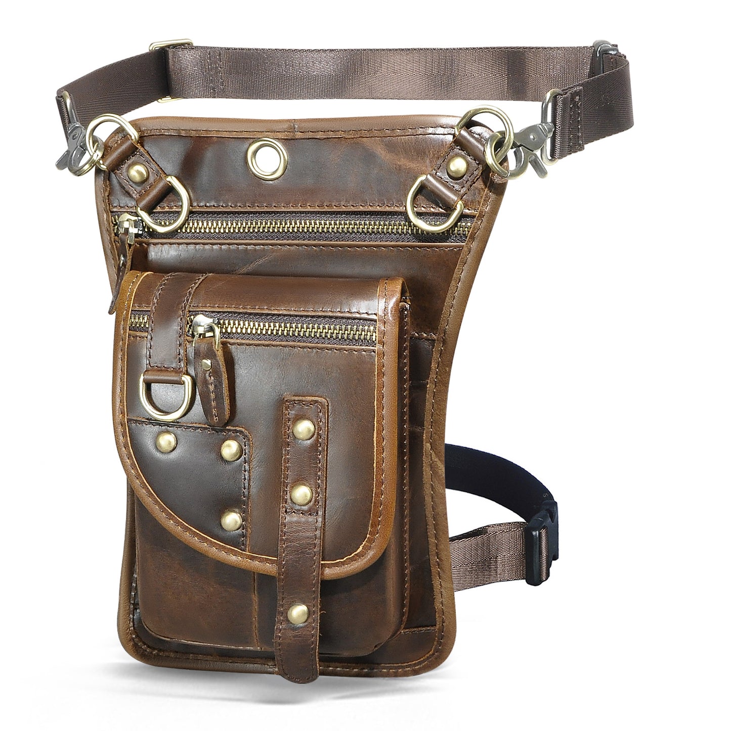 Men's Top Layer Oil Wax Skin Ding Men's Chest Bags