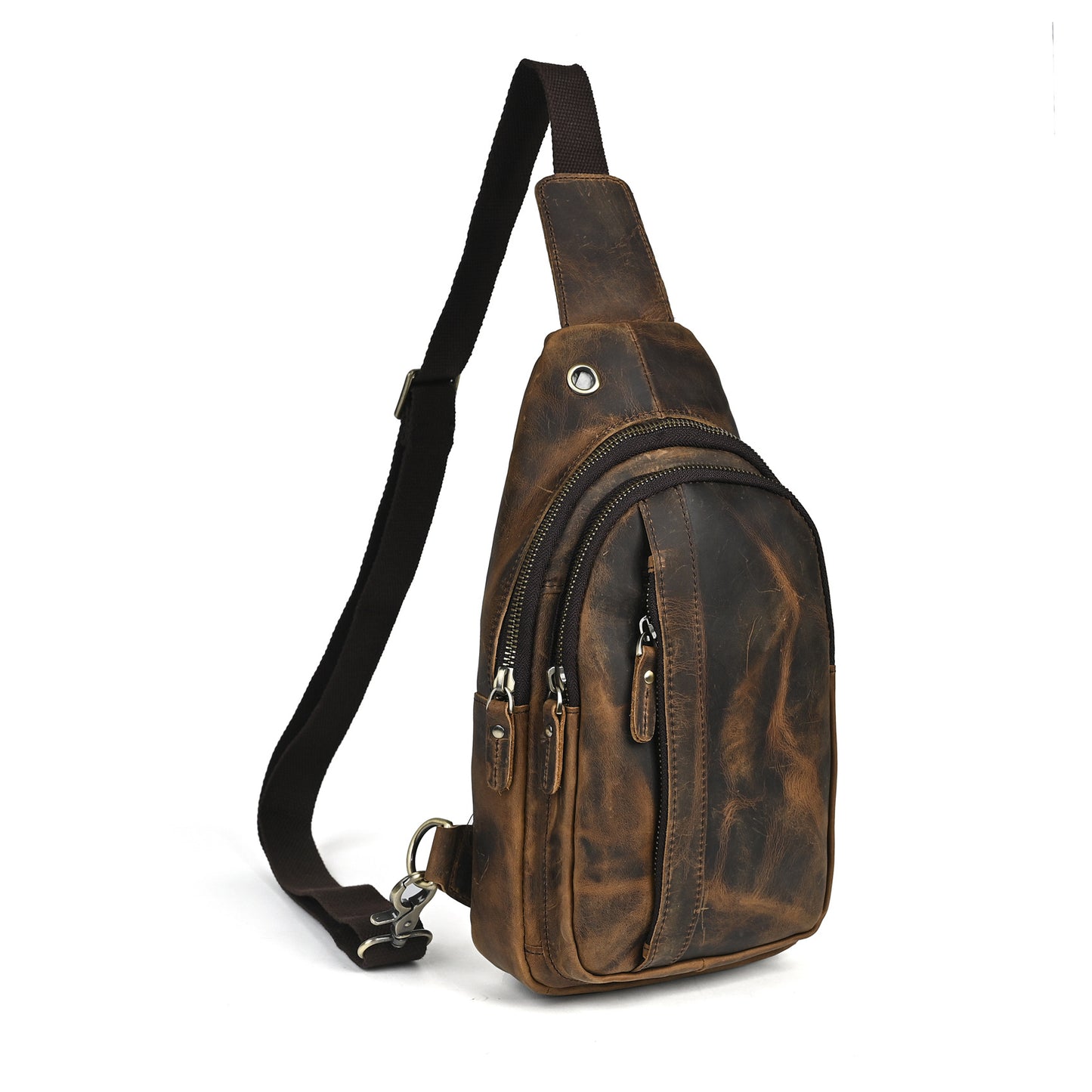 Men's Layer Crazy Horse Leather Retro Cool Men's Chest Bags