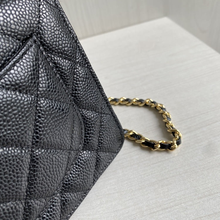 Snap Classic Style Caviar Pattern Sheepskin Chain Crossbody Bags