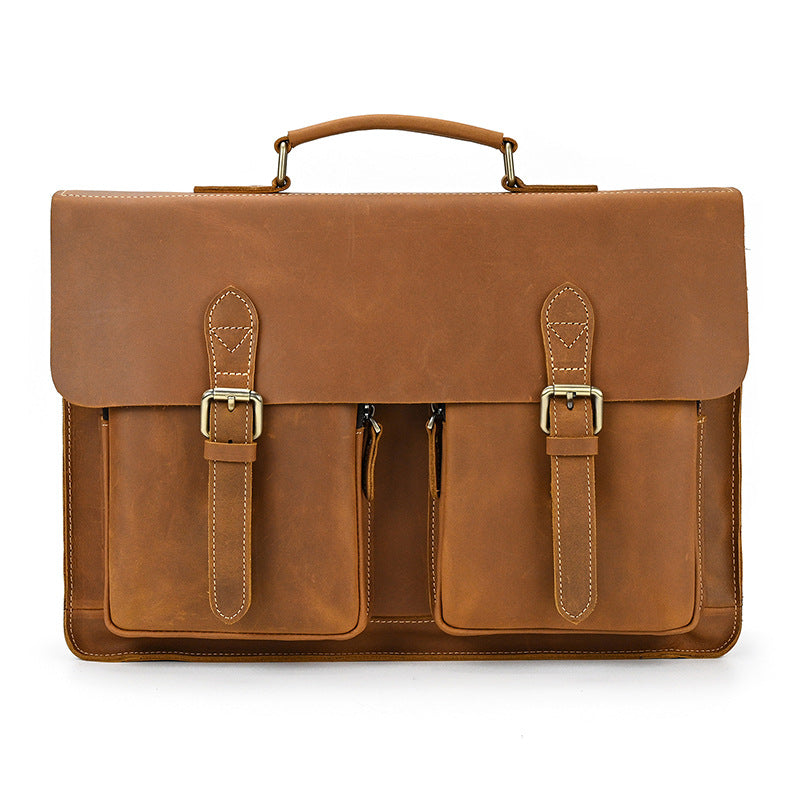 Retro Crazy Horse Leather Large Capacity Handbags