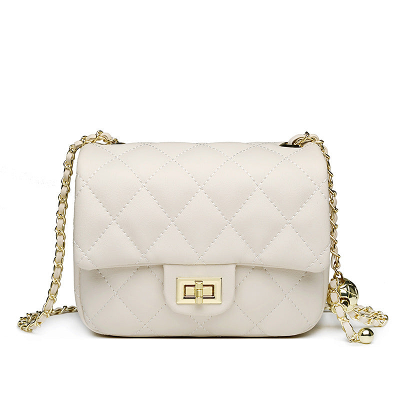 Women's Leather Fat Golden Balls Classic Style Crossbody Bags