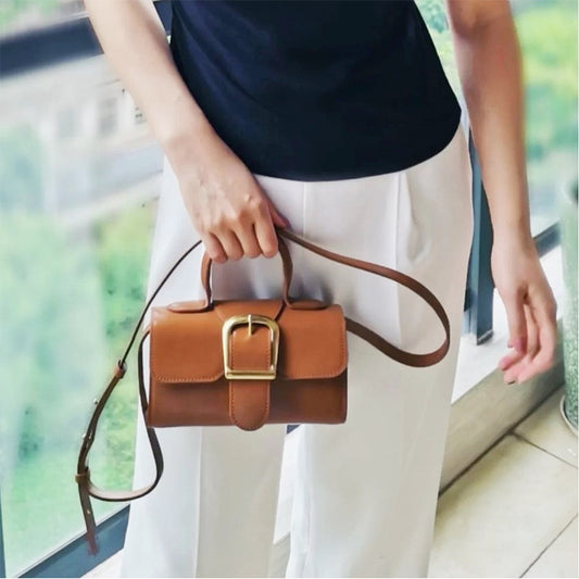 Women's Genuine Leather Niche Retro Trendy Doctor Shoulder Bags