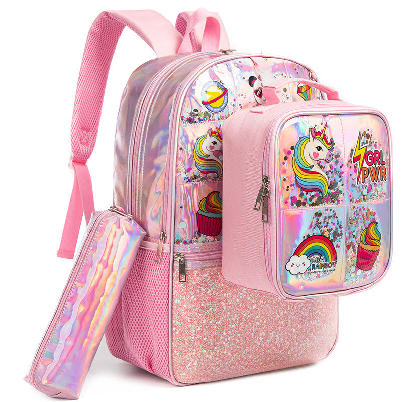 Korean Leather Cute Embroidered For Primary Backpacks