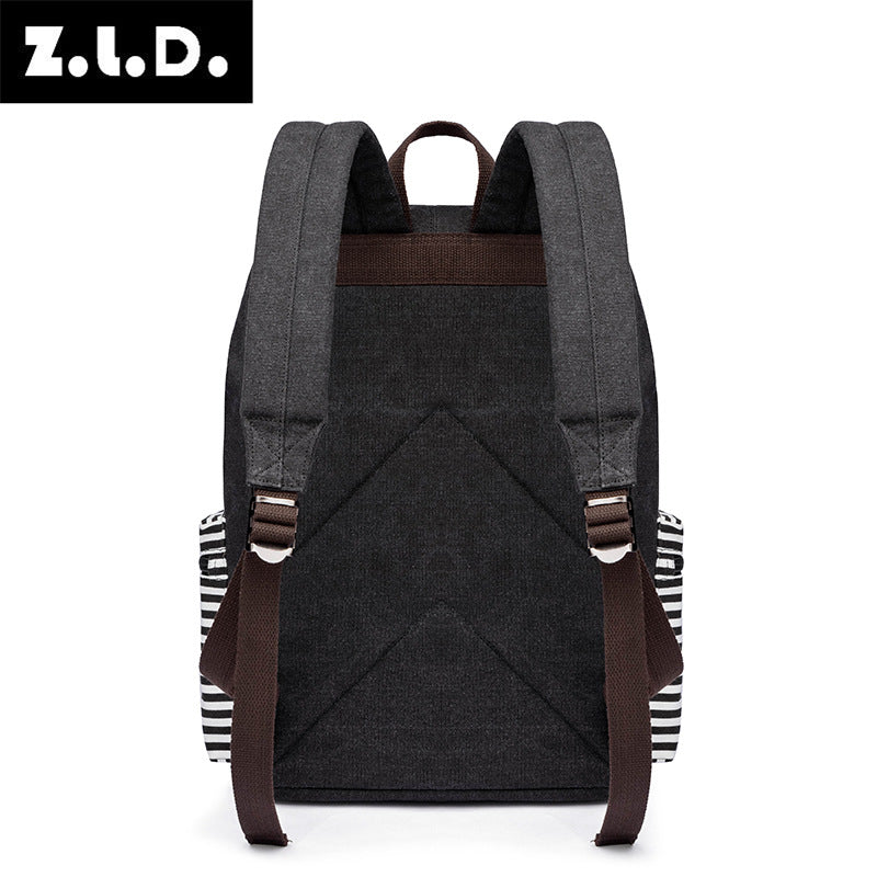 Canvas Large Capacity Color Matching Street Backpacks