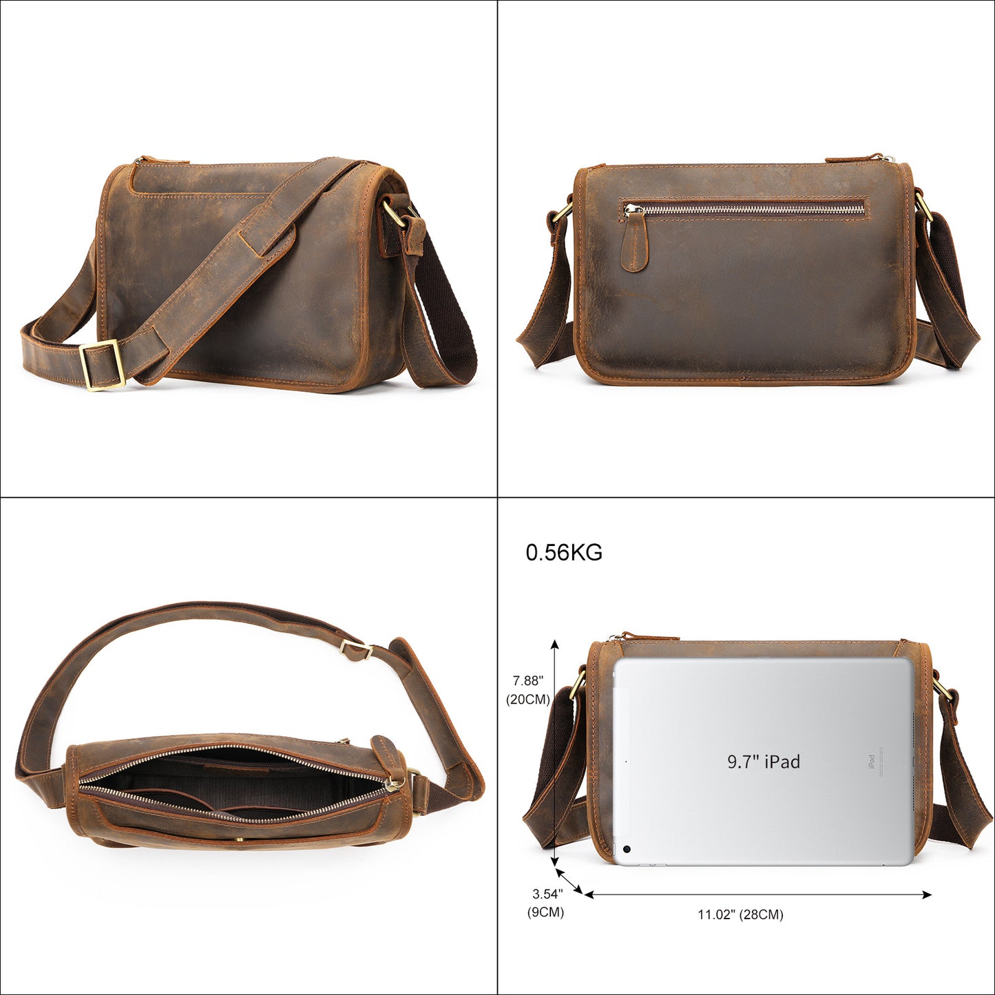 Men's Horizontal Leather Collection High-grade Large Capacity Men's Messenger Bags