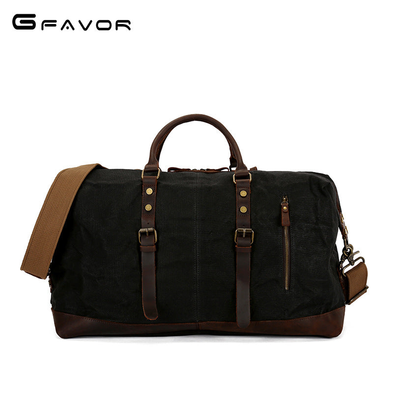 Men's Portable Vintage Oil Wax Canvas Crazy Bags