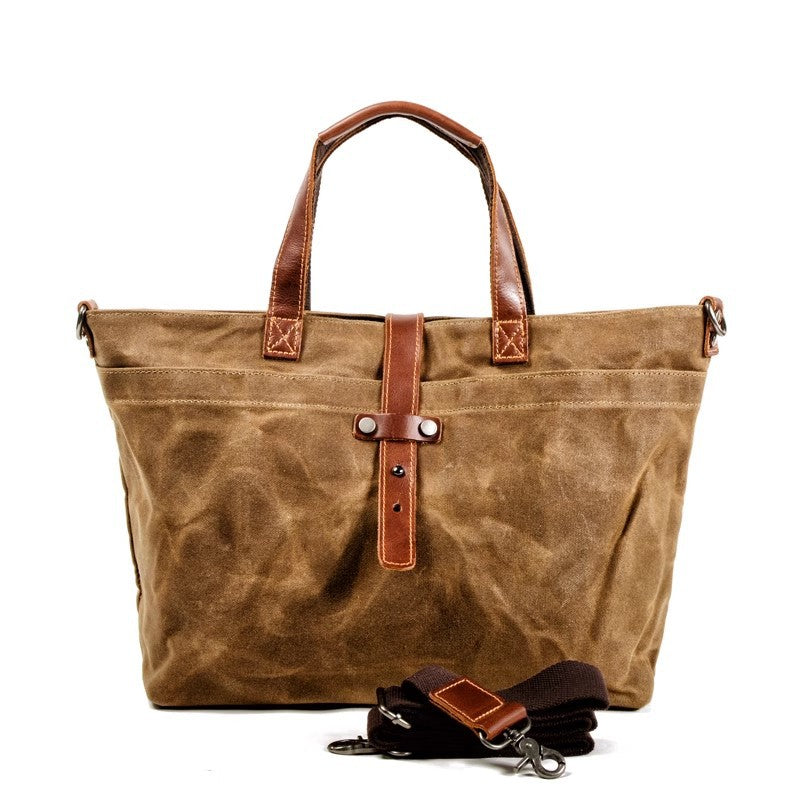 Women's Portable Genuine Leather Solid Color Simple Tote Bags