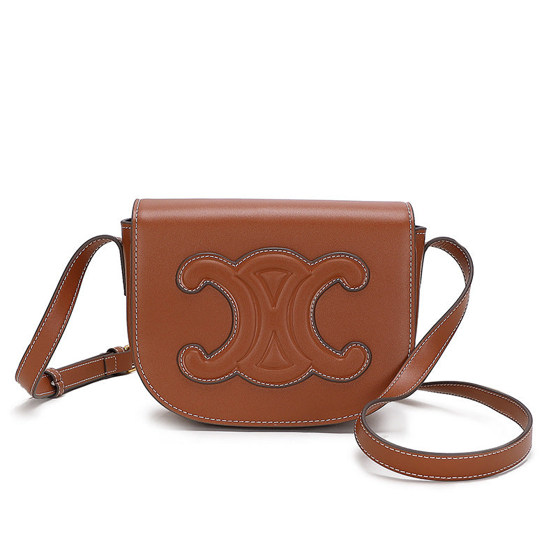 Arc Saddle Genuine Leather Fashion Fashionable Shoulder Bags