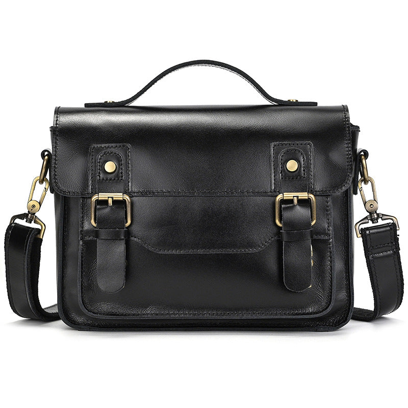 Men's Crazy Horse Vintage First Layer Cowhide Men's Shoulder Bags