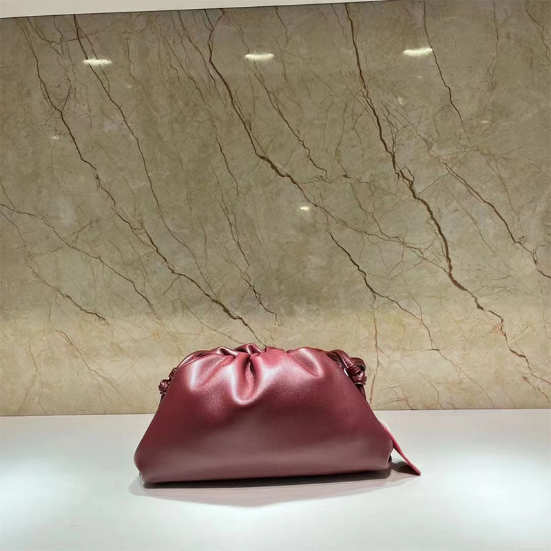 Women's Selected Genuine Leather Dumpling Clutch Cowhide Crossbody Bags