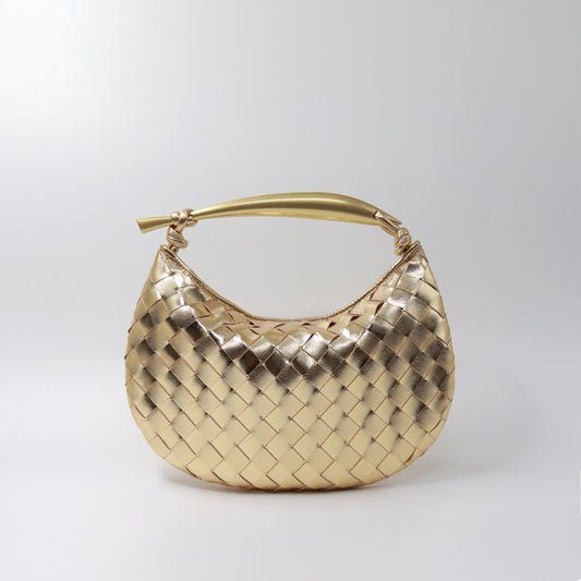 Woven Design Shark Soft Leather Versatile Large Handbags