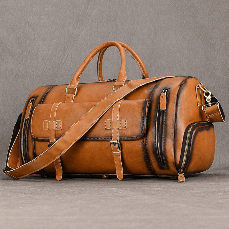Men's Leather Traveling Large Capacity Cowhide With Travel Bags
