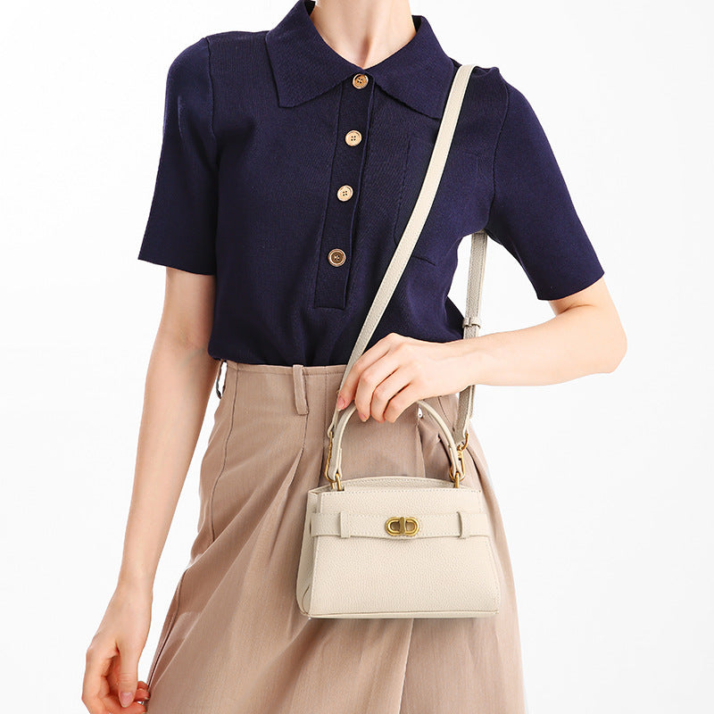 Women's Trendy Portable Kelly Fashion Genuine Leather Shoulder Bags