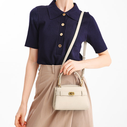 Women's Trendy Portable Kelly Fashion Genuine Leather Shoulder Bags