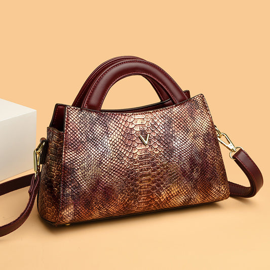 Women's Creative Versatile Snakeskin Pattern Mom Crossbody Bags