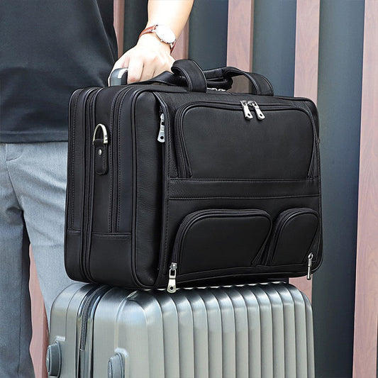 Men's Genuine Leather Large Capacity Business Cowhide Men's Briefcases